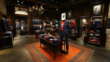 Elegant Retail Store Interior with Fashion Display