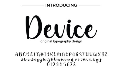 Device Font Stylish brush painted an uppercase vector letters, alphabet, typeface