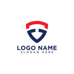 Shield with Letter F and G and Red/Blue Colors