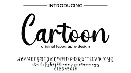 Cartoon Font Stylish brush painted an uppercase vector letters, alphabet, typeface