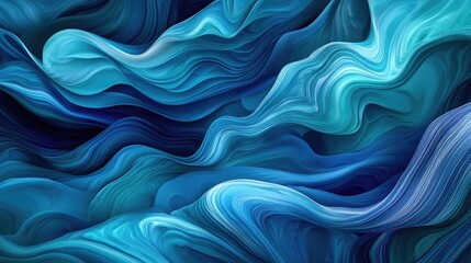 Abstract Blue Wavy Pattern with Layered Lines