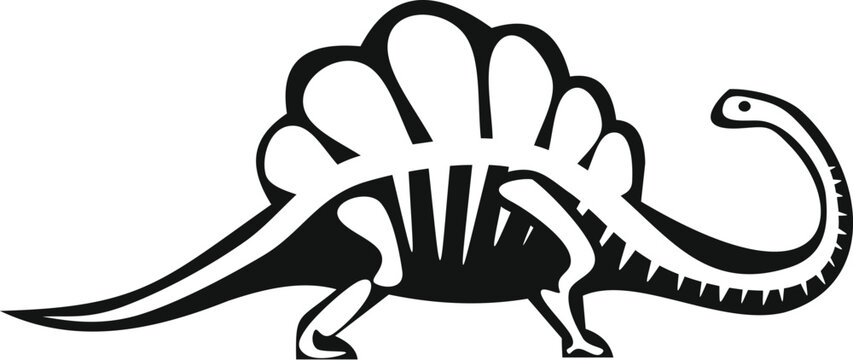 black and white stegosaurus silhouette clip art preview