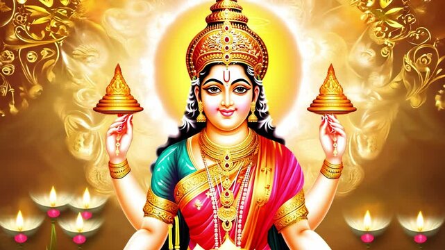 Lakshmi goddess of wealth hinduism showing prosperity and fortune
