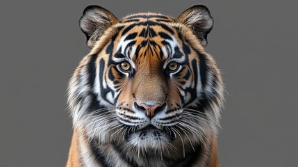 Obraz premium Headshot of a Bengal tiger isolated on a transparent background