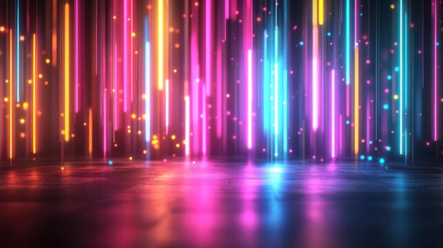 Bright and vibrant abstract design with colorful stripes.