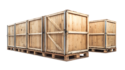 Product crates isolated on transparent background.