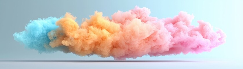 Fototapeta premium Abstract Pastel Smoke Cloud Blue Orange Pink Colors