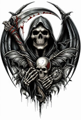 Fototapeta premium TRIBAL TATOO トライバル タトゥ 刺青 死神 grim reaper