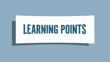 Learning Points. A card isolated on blue background.