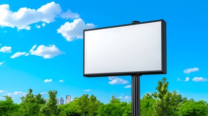 Blank Billboard Advertising Space Cityscape Background