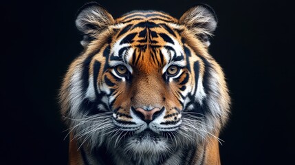 Fototapeta premium Headshot of a Bengal tiger isolated on a transparent background