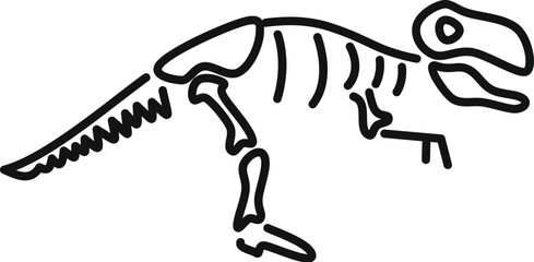 Fototapeta premium Line art drawing of a tyrannosaurus rex skeleton, evoking paleontology and the study of ancient life
