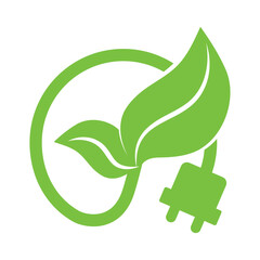 leafs and plug sustainable and renewable energy