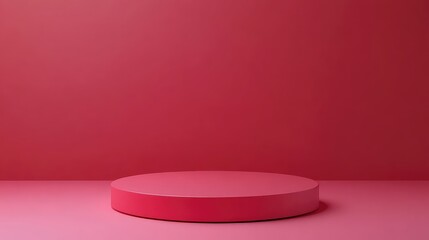A Single Red Circular Platform Against a Red Gradient Background
