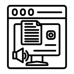 Fototapeta premium online education content icon