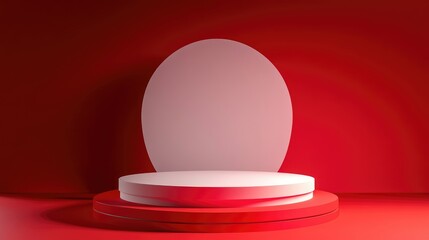 A Red and White Minimalist Product Display Platform