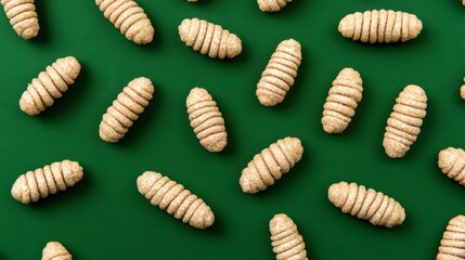 Sweet Biscuits on Green Background  Top View