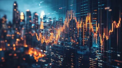 Fototapeta premium Cityscape Illustration Depicting Business Success and Financial Growth. Generative AI