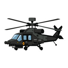 Fototapeta premium black war helicopter vector white background