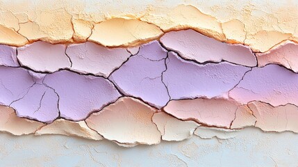 Fototapeta premium Abstract Cracked Texture Background Pastel Colors Layered Design
