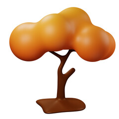 Tree  Auntumn 3D Illustration