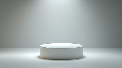 Fototapeta premium White Cylindrical Platform on a White Background