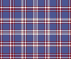 Plaid fabric pattern, purple, brown, white, modern seamless beautiful crisscross pattern for textiles, and for designing clothes, skirts, pants or decorative fabrics. Vector illustration.