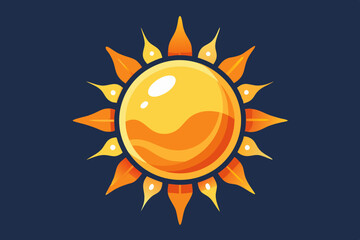 Vector sun. shiny sun summer beach weather