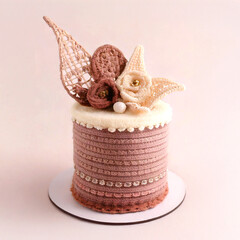 羊毛フェルトのプチケーキ　チョコ