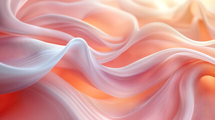 Gentle abstract background with flowing fabric textures in soft colors. smooth waves create serene and calming atmosphere, perfect for various design projects