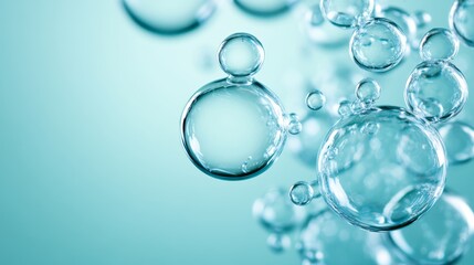 Mesmerizing floating water bubbles abstract art formed by light, air and reflections creating a visually stunning display.