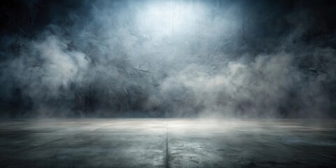 Fototapeta premium Wide-angle ethereal misty effect on dark concrete textured background