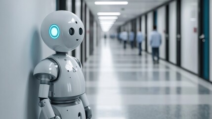 Fototapeta premium Robot in a Hallway