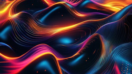 Obraz premium Abstract Colorful Wavy Lines