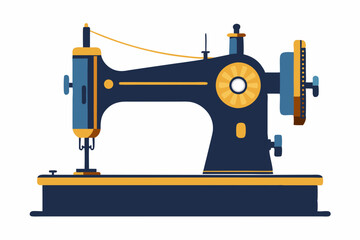 Old sewing machine isolated on white background