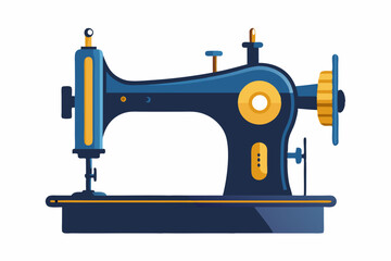 Old sewing machine isolated on white background