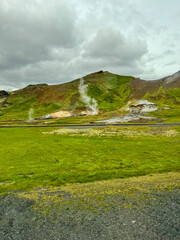 Reykjavik, Iceland - August 12, 2024: A geothermal plant in the region around Reykjavik in Iceland
