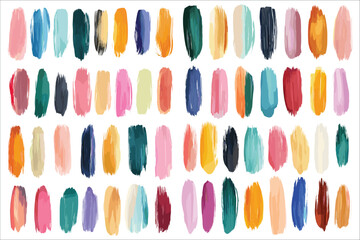 Abstract brushstrokes in vibrant colors vector set.  Colorful abstract brushstrokes elements. Set of watercolor brushstrokes vector. Abstract brushstrokes with colorful splashes vector