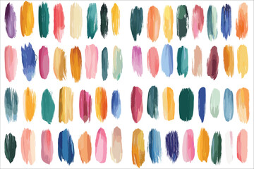 Abstract brushstrokes in vibrant colors vector set.  Colorful abstract brushstrokes elements. Set of watercolor brushstrokes vector. Abstract brushstrokes with colorful splashes vector