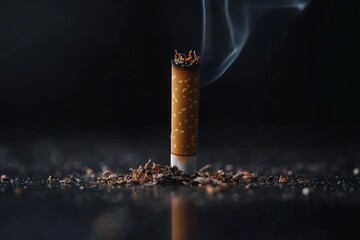 Cigarette Stomped Out with Tobacco Spilling Around