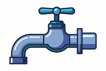 Water supply faucet mixer for water isolated on white background