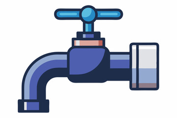 Water supply faucet mixer for water isolated on white background