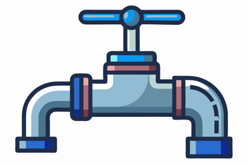 Water supply faucet mixer for water isolated on white background