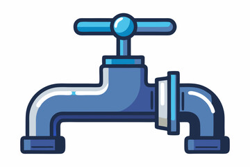 Water supply faucet mixer for water isolated on white background