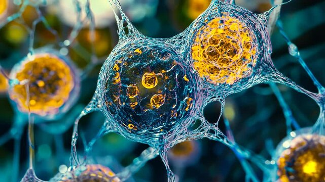 A close-up image of a nerve cell, revealing the intricate network of dendrites and axons