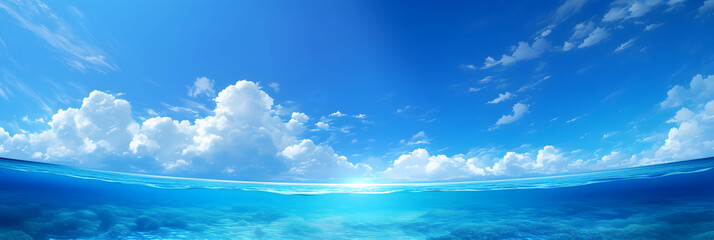 Summer Beach Underwater Japanese Anime Style Fish Eye Effect Poster Wallpaper