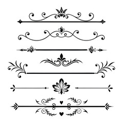 calligraphic dividers decorative retro page divider
