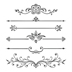 calligraphic dividers decorative retro page divider