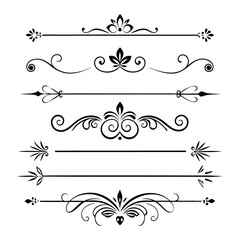 calligraphic dividers decorative retro page divider