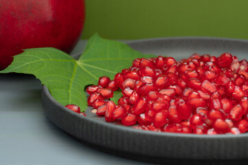 Fresh pomegranate seeds ready to eat.
